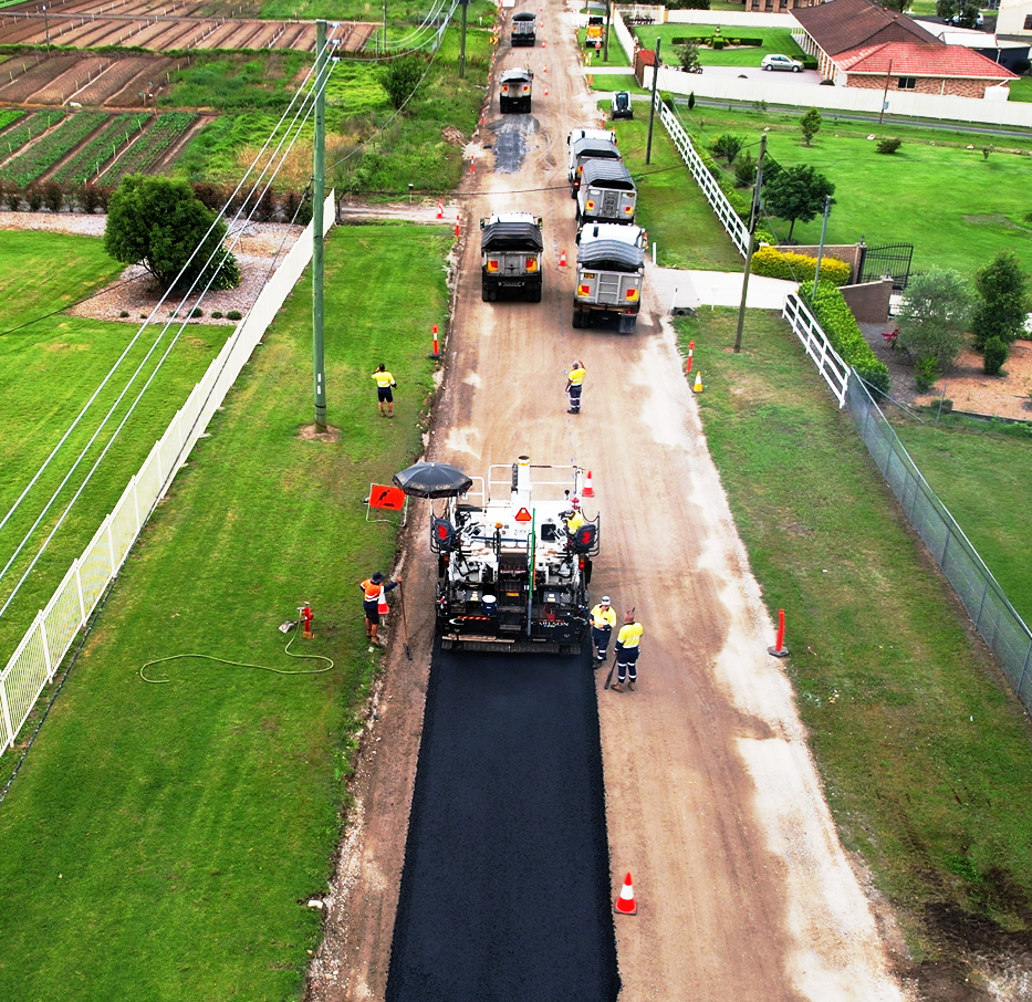 Image shows Asphalt Australia building a road